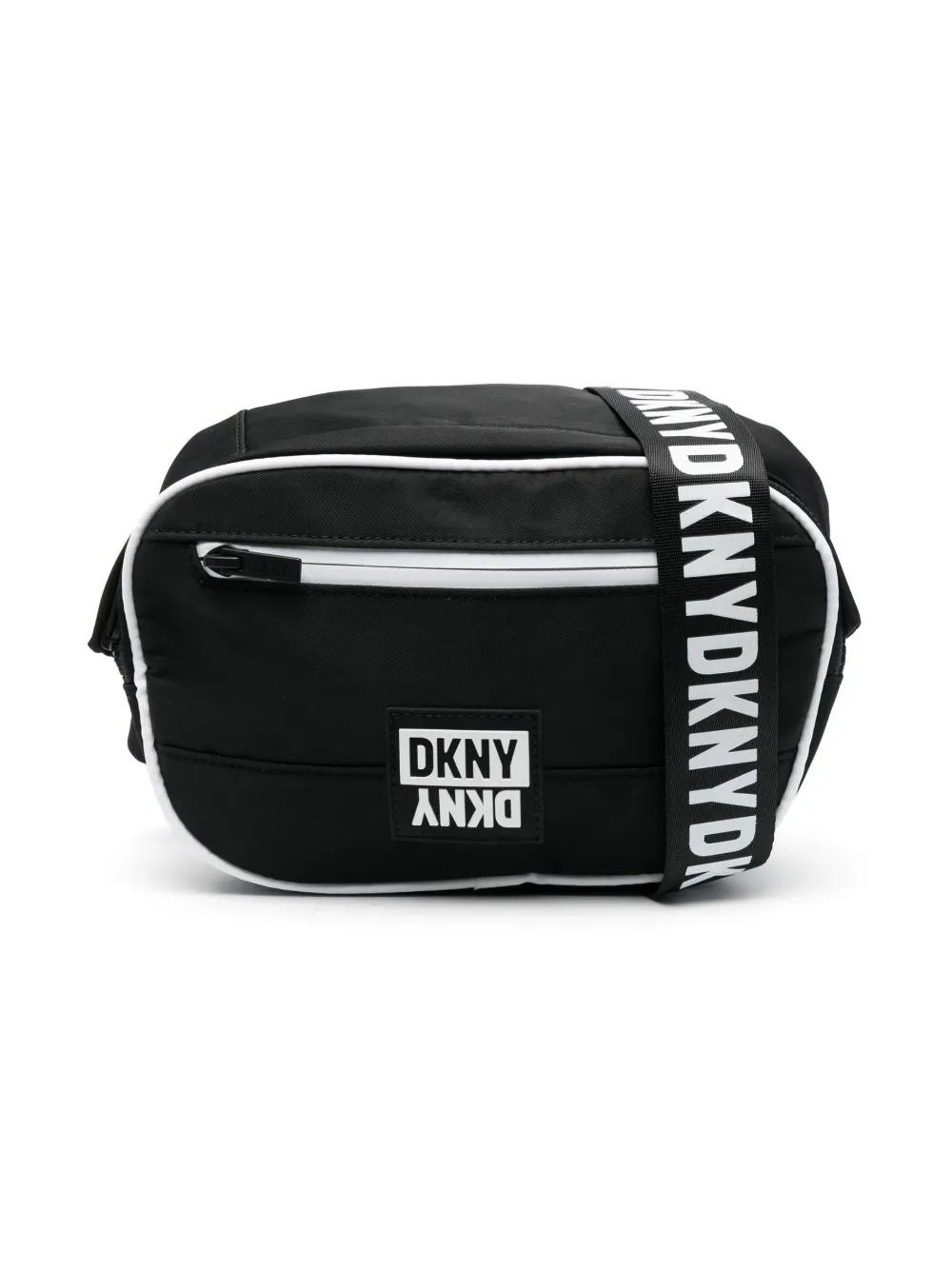 Dkny Logo-patch Shoulder Bag In 黑色