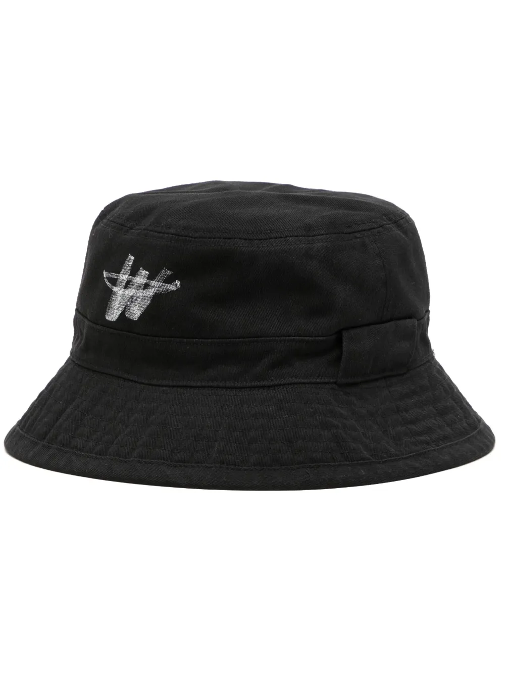 We11 Done Logo-print Cotton Bucket Hat In Weiss | ModeSens