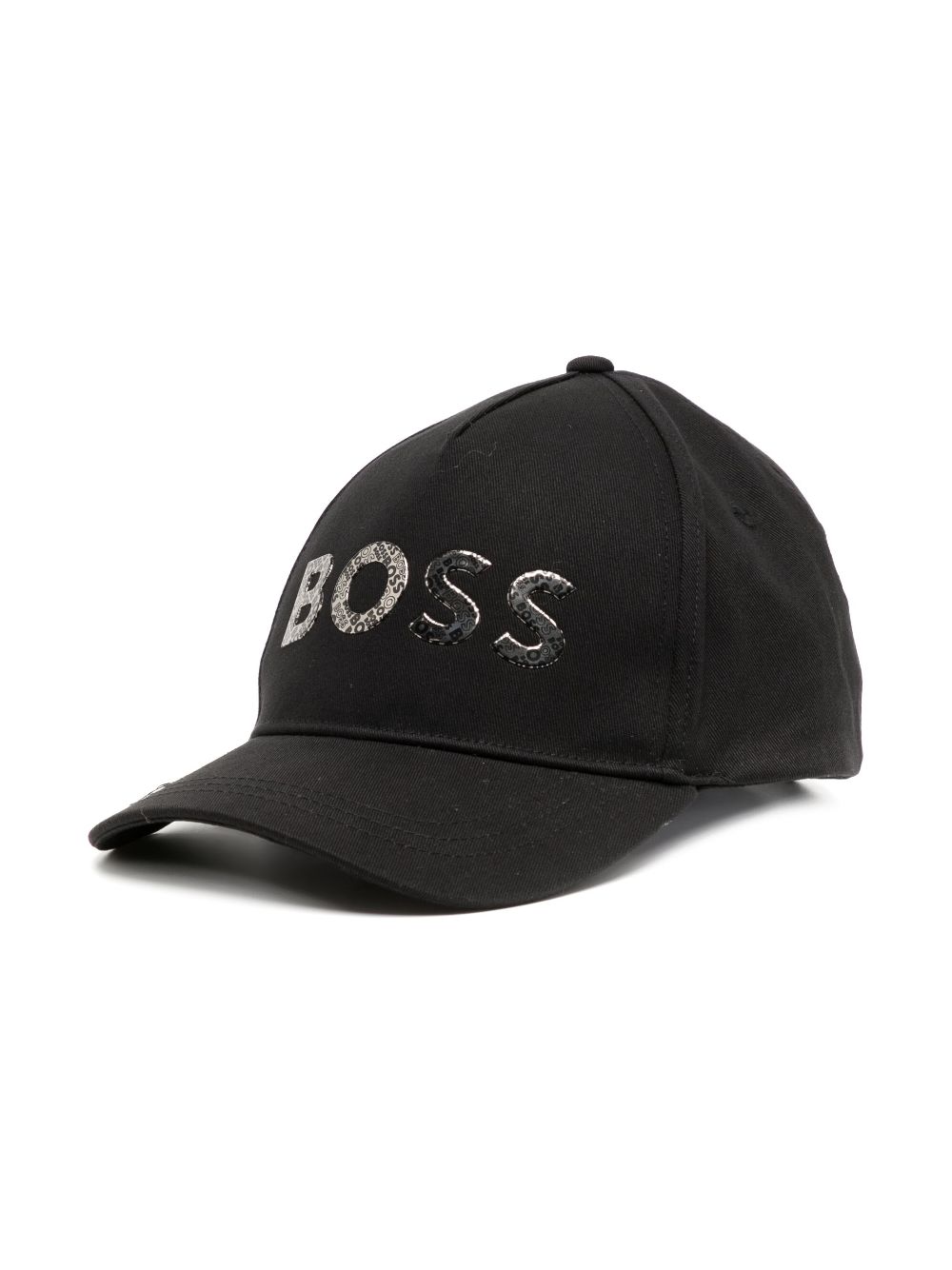boss kidswear casquette à logo imprimé - noir