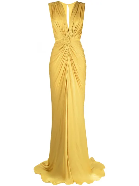 Costarellos draped ruched dress