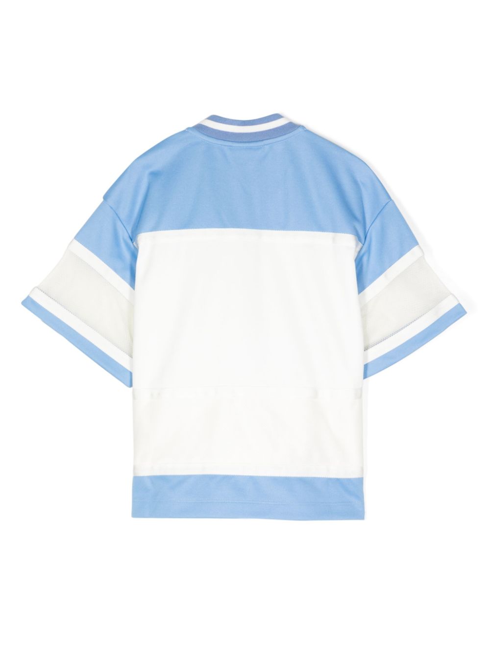 Shop Fendi Logo-print Mesh-panel T-shirt In Blue