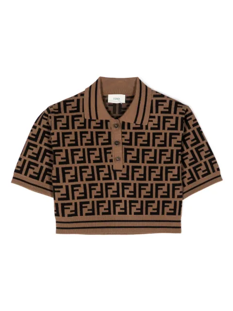 Fendi Kids FF logo-print short-sleeved polo shirt