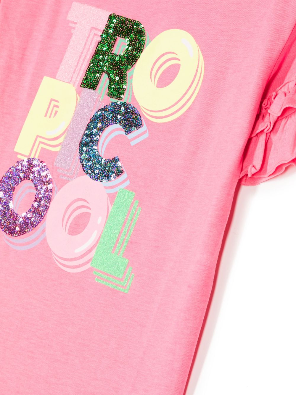 BILLIEBLUSH GLITTER-DETAIL SLOGAN-PRINT T-SHIRT 