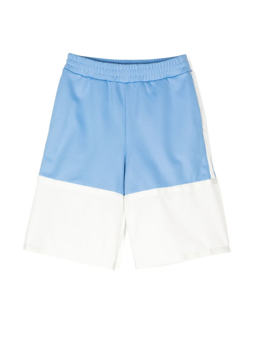 Fendi Kids' Logo-print Panelled Shorts In Blue