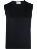 John Smedley round-neck sleeveless knitted top - Blue