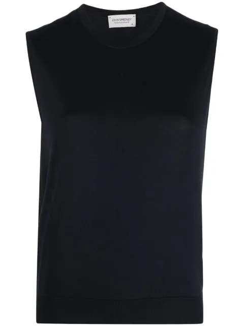 John Smedley round-neck sleeveless knitted top