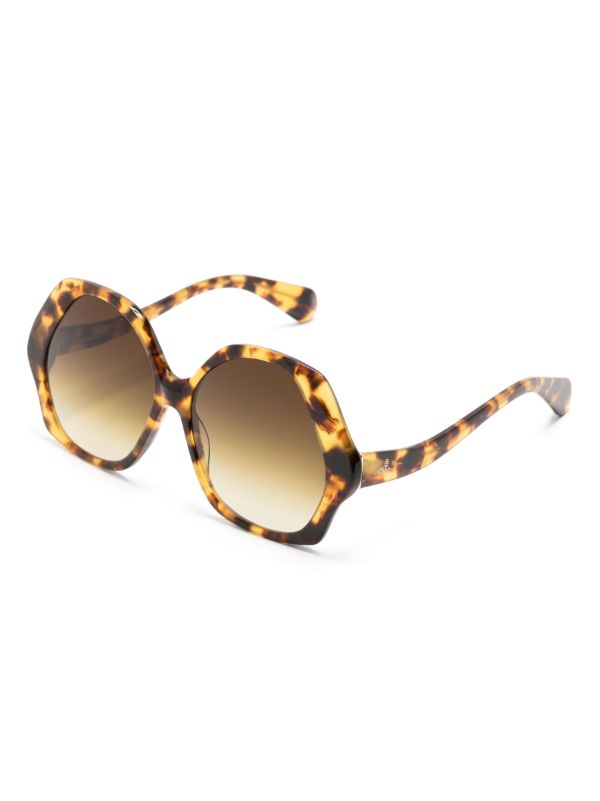 Fendi Octagonal Acetate Sunglasses - Brown Multi