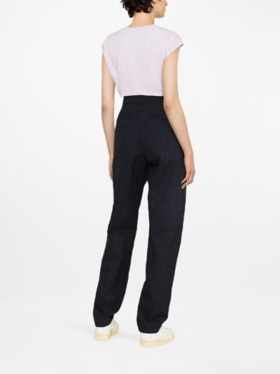 Lemaire check-pattern tapered trousers black | MODES