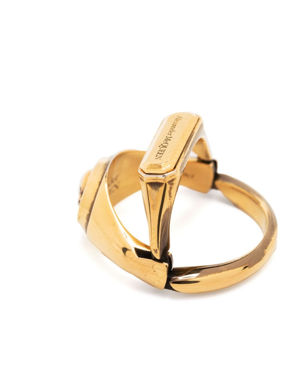 Shop Alexander Mcqueen Skull-detail Ring In Gold