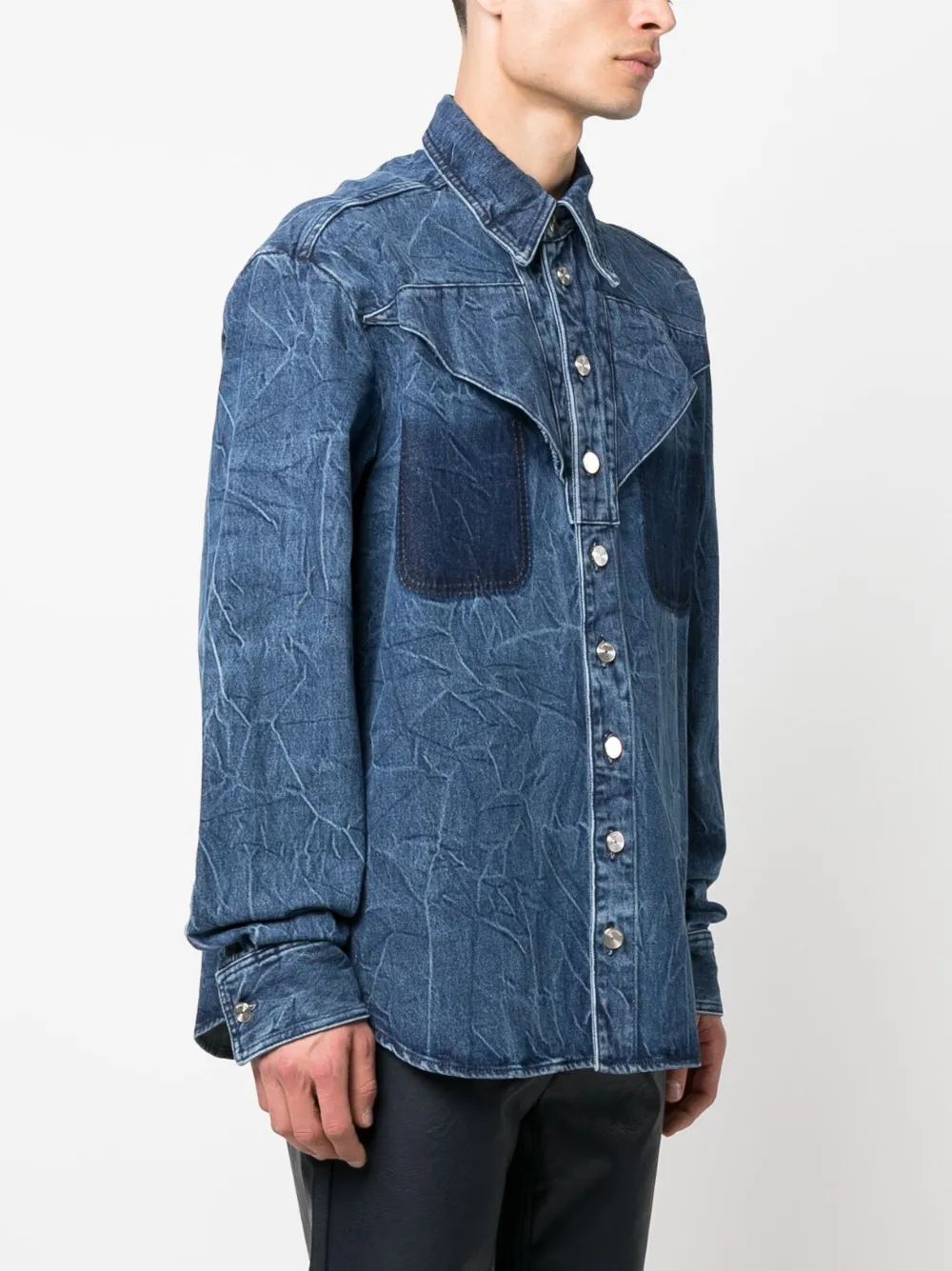 Namacheko Eveh Crinkled-finish Denim Shirt In Light Indigo | ModeSens