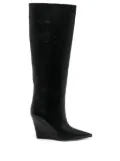 Paris Texas Wanda 100mm wedge boots - Black