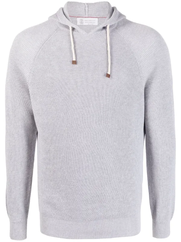 Ribbed cheap knit hoodie