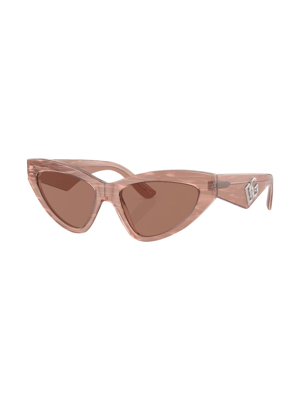 Shop Dolce & Gabbana Logo-plaque Cat-eye Frame Sunglasses In Rosa