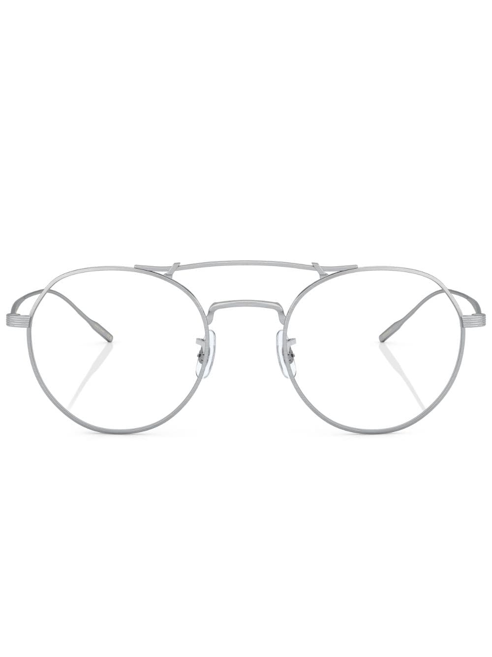 Oliver Peoples Reymont Round-frame Glasses In 5254sb Brushed Silver