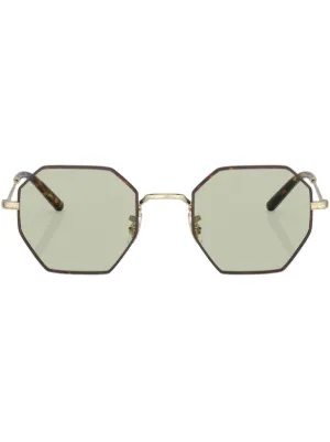 Oliver Peoples Clyne square-frame Sunglasses | Gold | FARFETCH