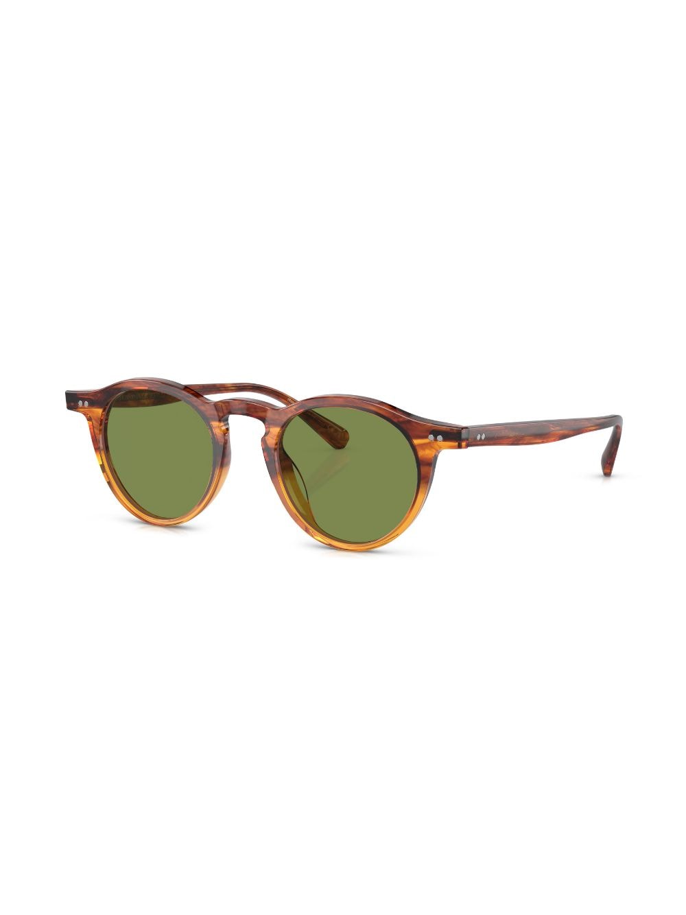 Shop Oliver Peoples Op-13 Round-frame Sunglasses In 175452 Dark Amber Gradient