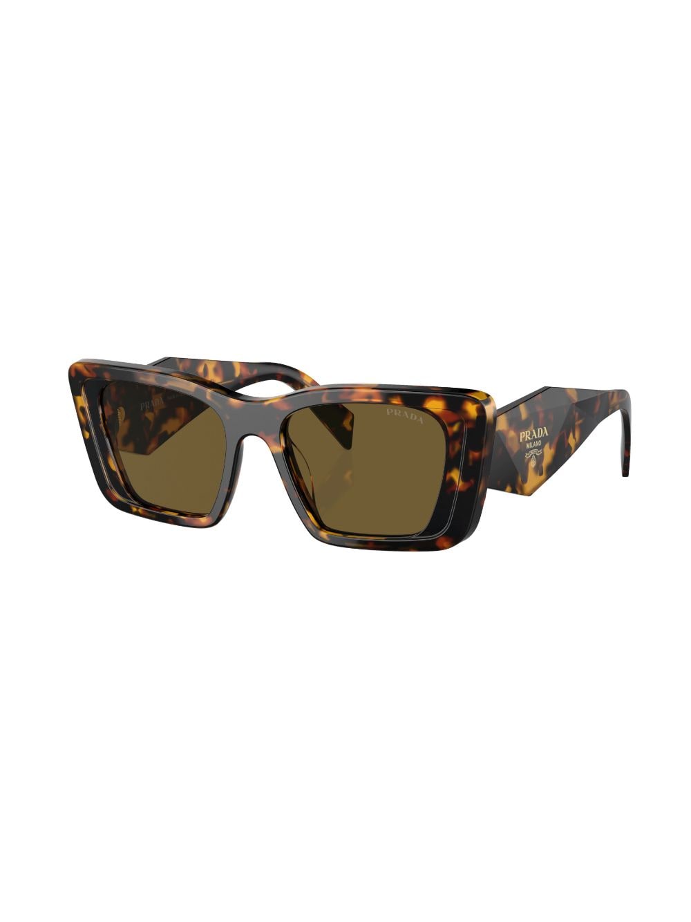 Shop Prada Square-frame Sunglasses In Brown