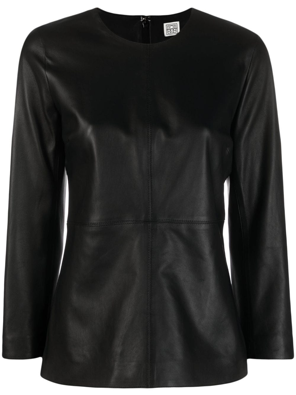 Shop Totême Panelled Leather Top In 黑色