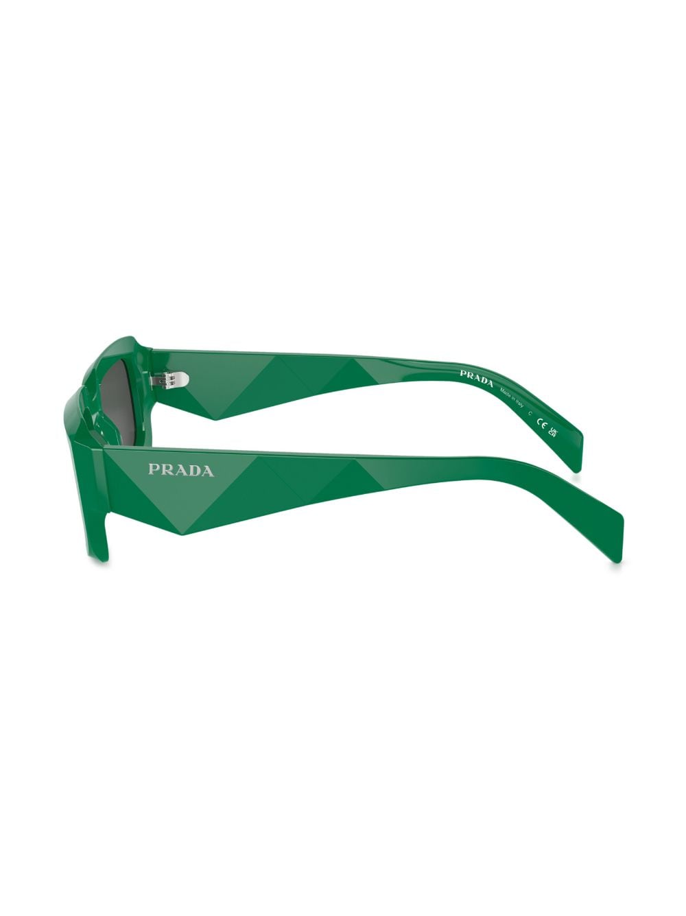 Shop Prada Rectangular-frame Sunglasses In Green