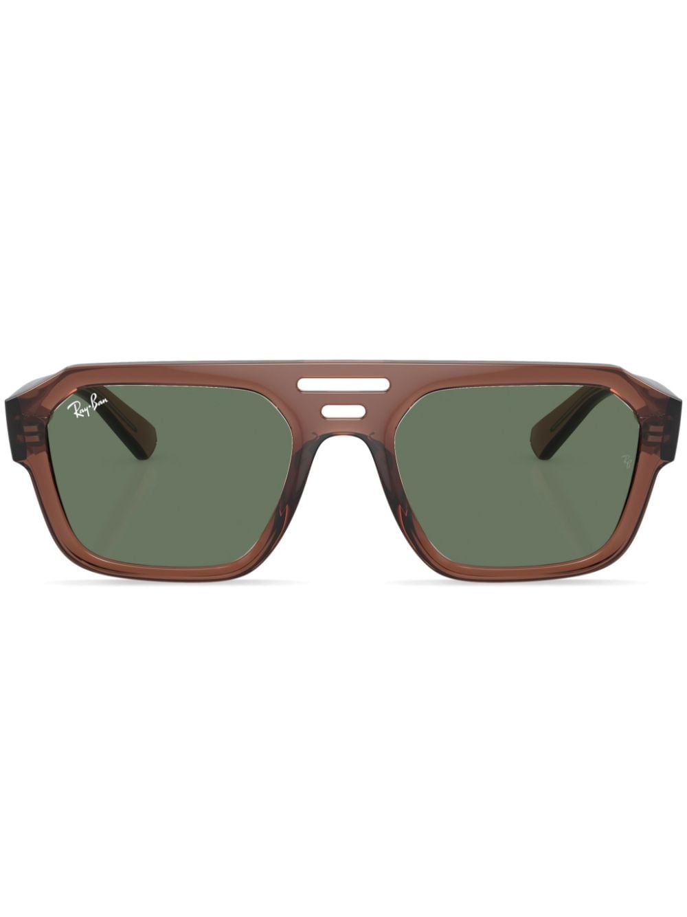 Ray Ban Sunglasses Unisex Corrigan Bio-based - Transparent Brown Frame Green Lenses 54-20 In Red/green Solid