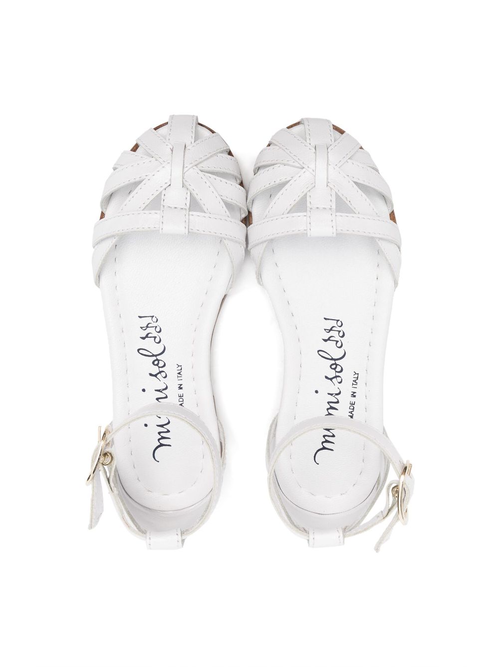 Shop Mi Mi Sol Ankle-strap Leather Sandals In White