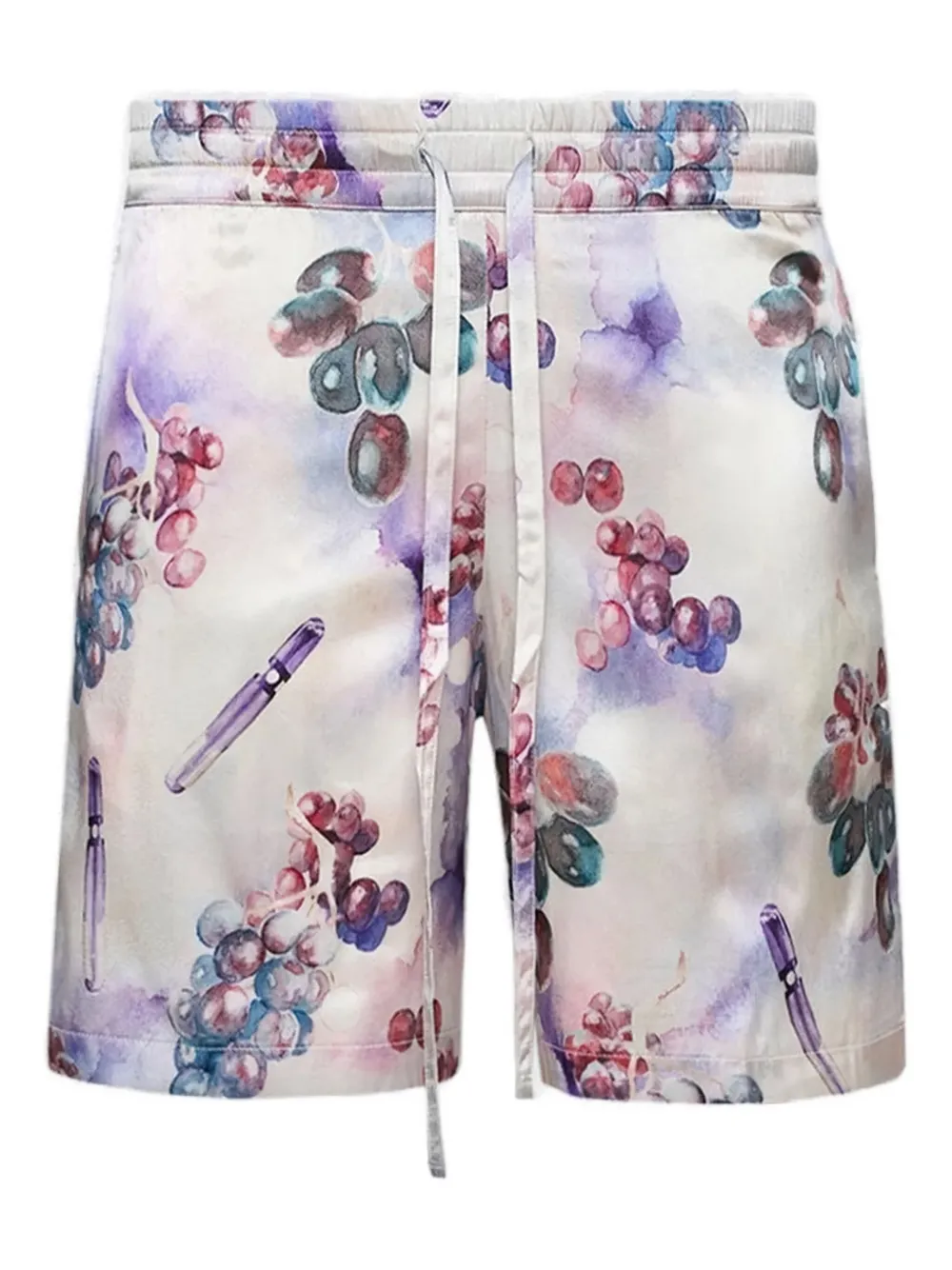 Nahmias Grape-print Silk Shorts In White