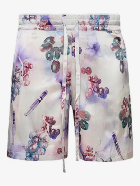 Nahmias Seiden-Shorts mit Trauben-Print