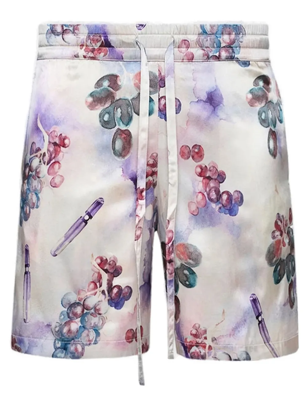 Nahmias Grape-print Silk Shorts In White