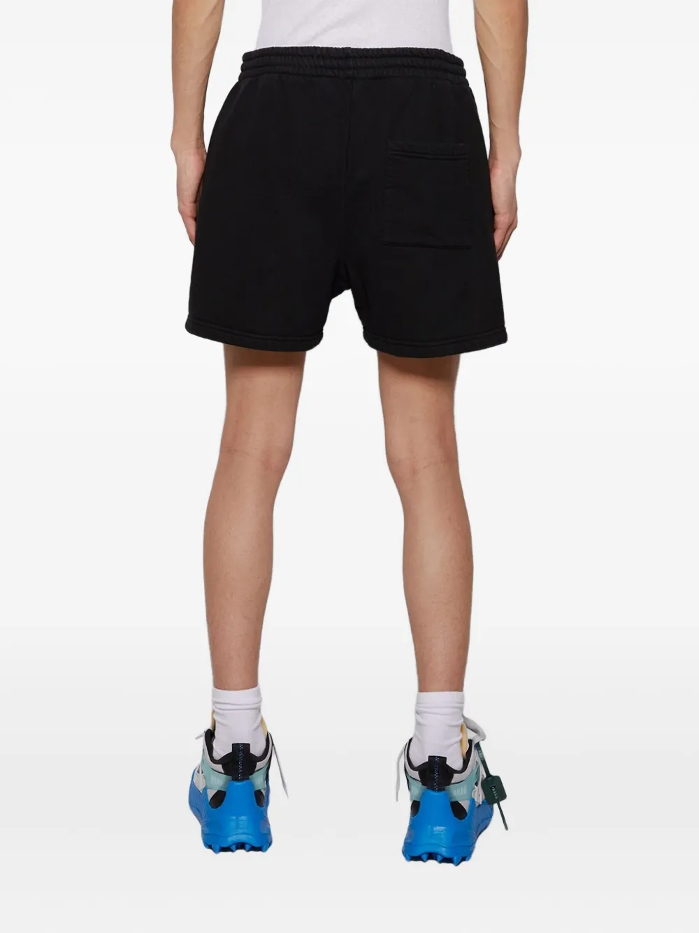 Off-white Drawstring-waist Track Shorts In Black