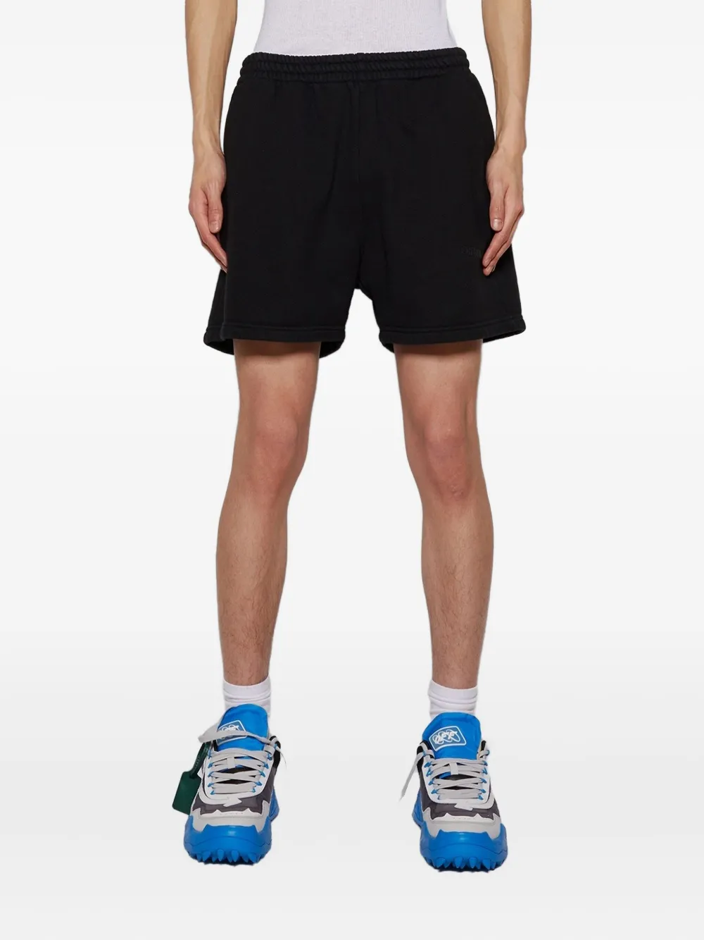 Off-white Drawstring-waist Track Shorts In Black