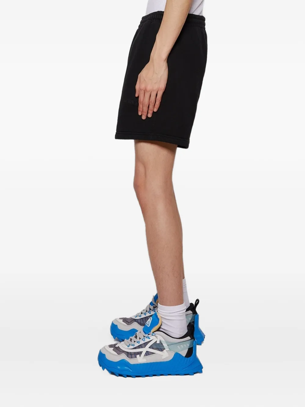 Off-white Drawstring-waist Track Shorts In Black