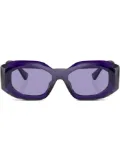Versace Eyewear logo-plaque geometric-frame sunglasses - Purple