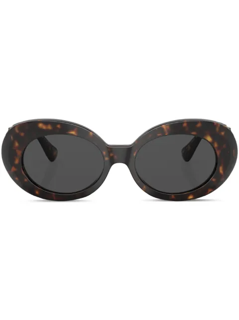 Versace Eyewear tortoiseshell-effect round-frame sunglasses