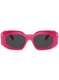 Versace Eyewear logo-plaque geometric-frame sunglasses - Pink