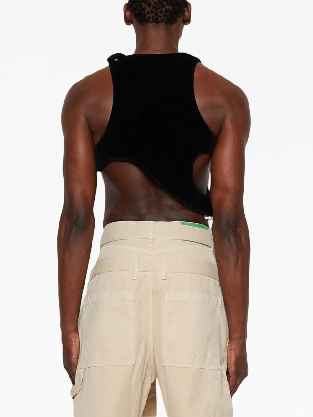 Off-white Exact Opposite Flock Bib In Black