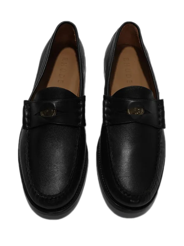 RHUDE Penny Leather Loafers | Black | FARFETCH RHUDE Penny Leather Loafers | Black | FARFETCH