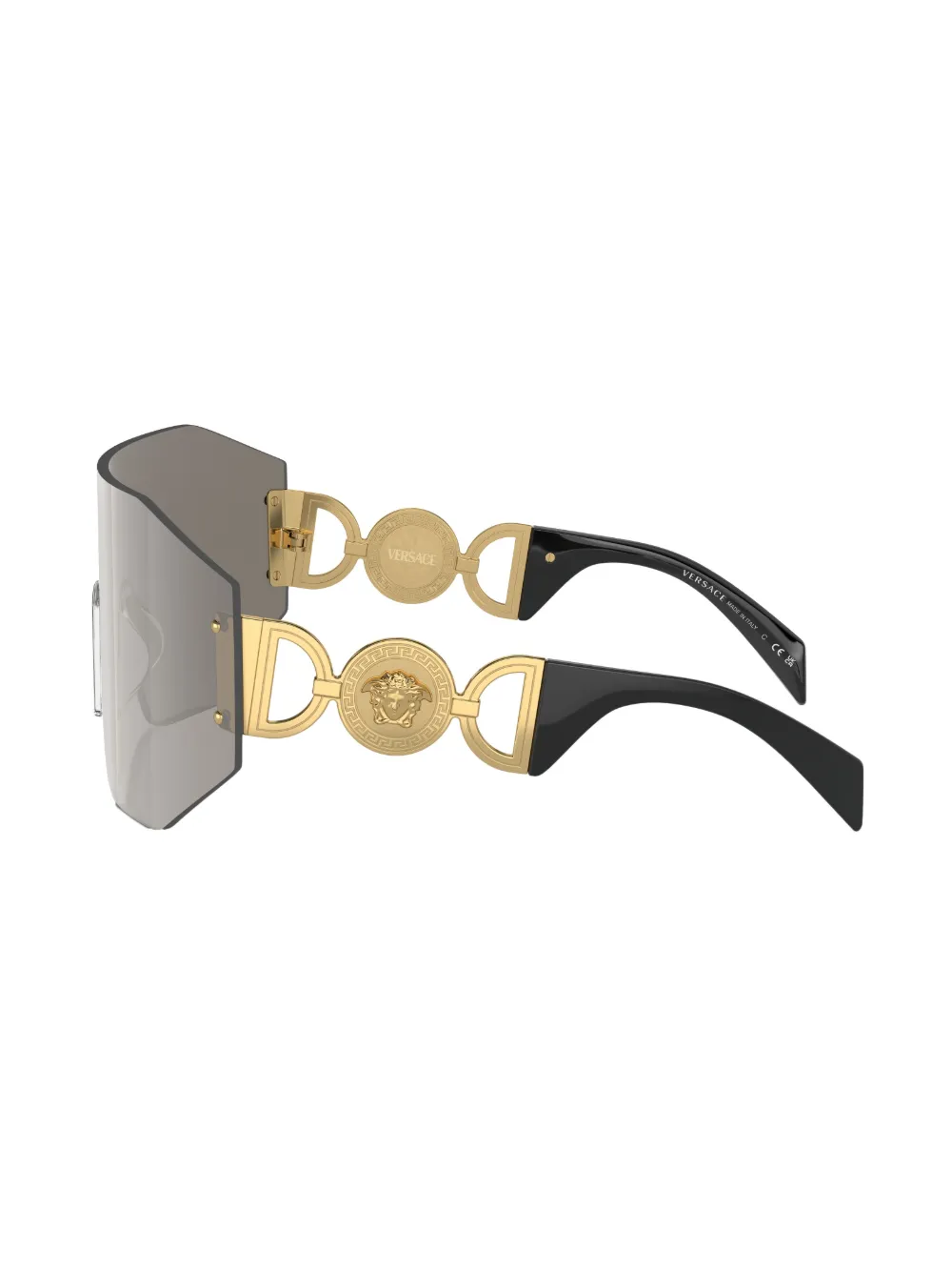 Shop Versace Oversized Shield-frame Sunglasses In Grey