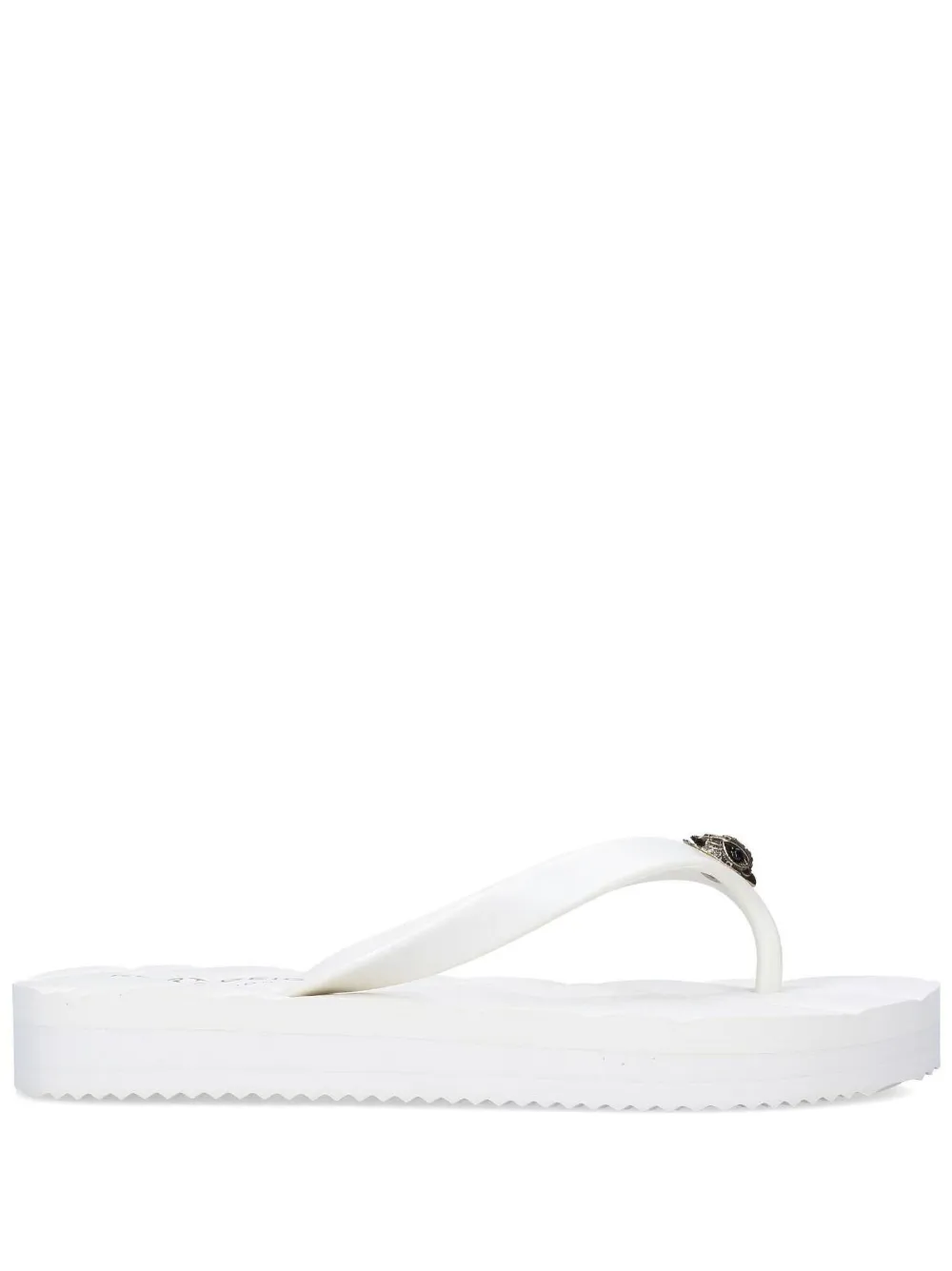 Shop Kurt Geiger Kensington Quilted Flip Flops In White
