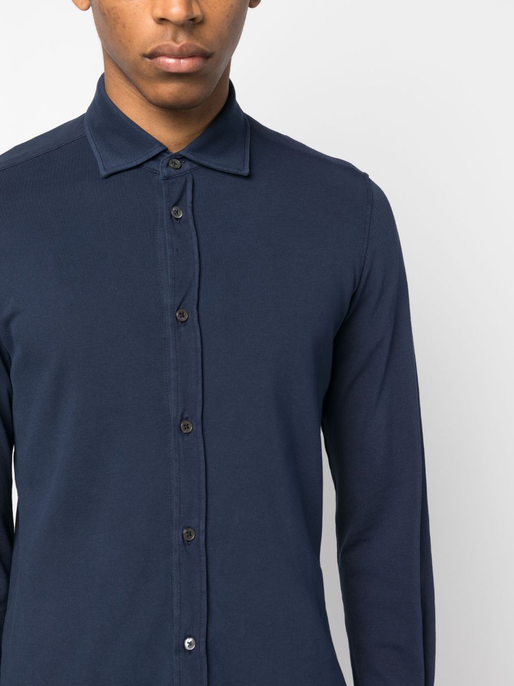 Shop Circolo 1901 Long-sleeve Buttoned Cotton Shirt In Blue
