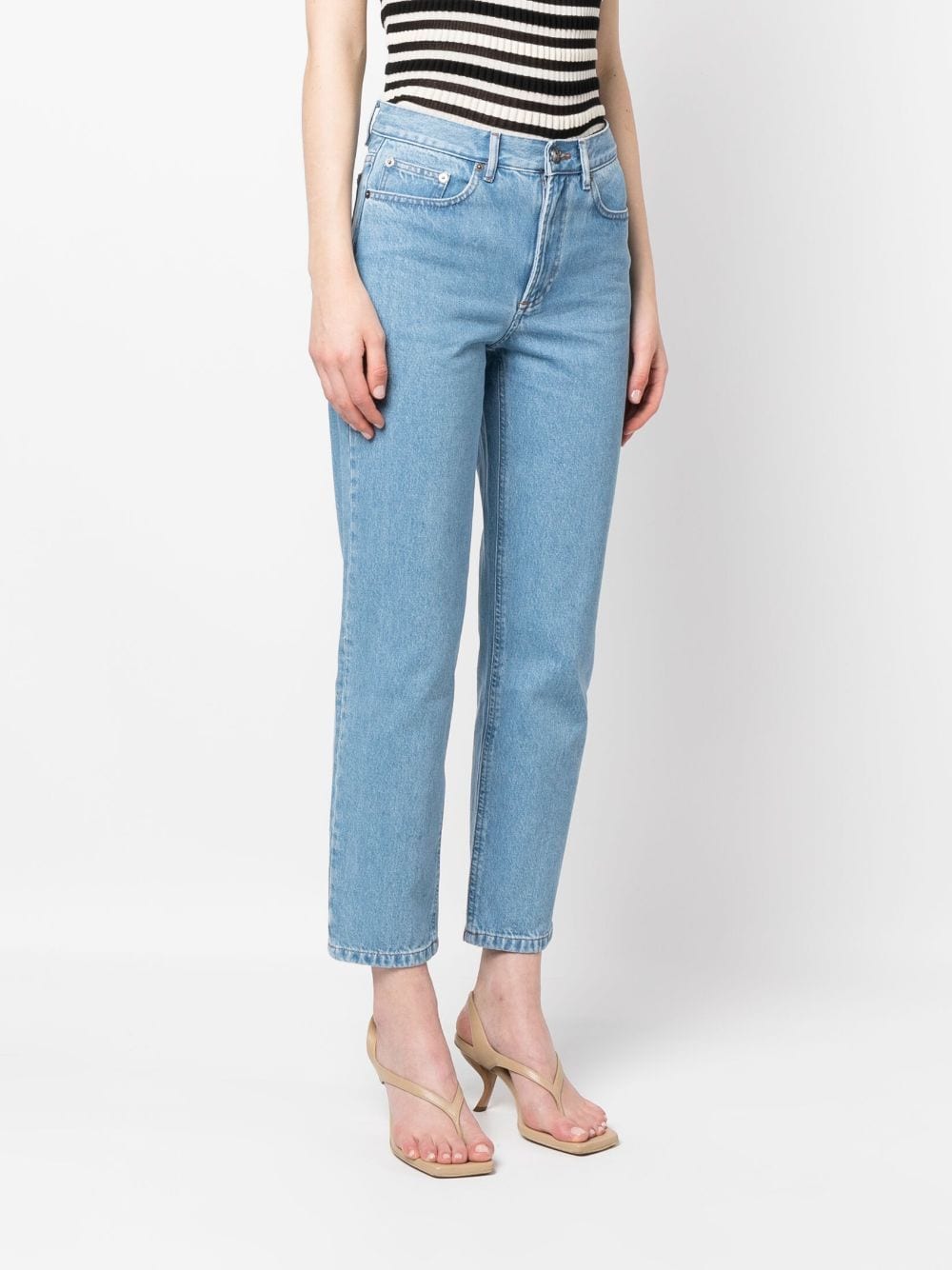 Shop Apc High-waisted Straight-leg Jeans In Blue