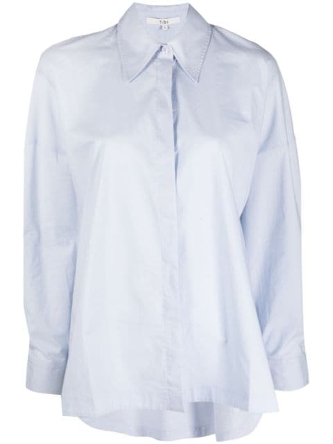 Tibi Gabe pointed flat-collar cotton shirt
