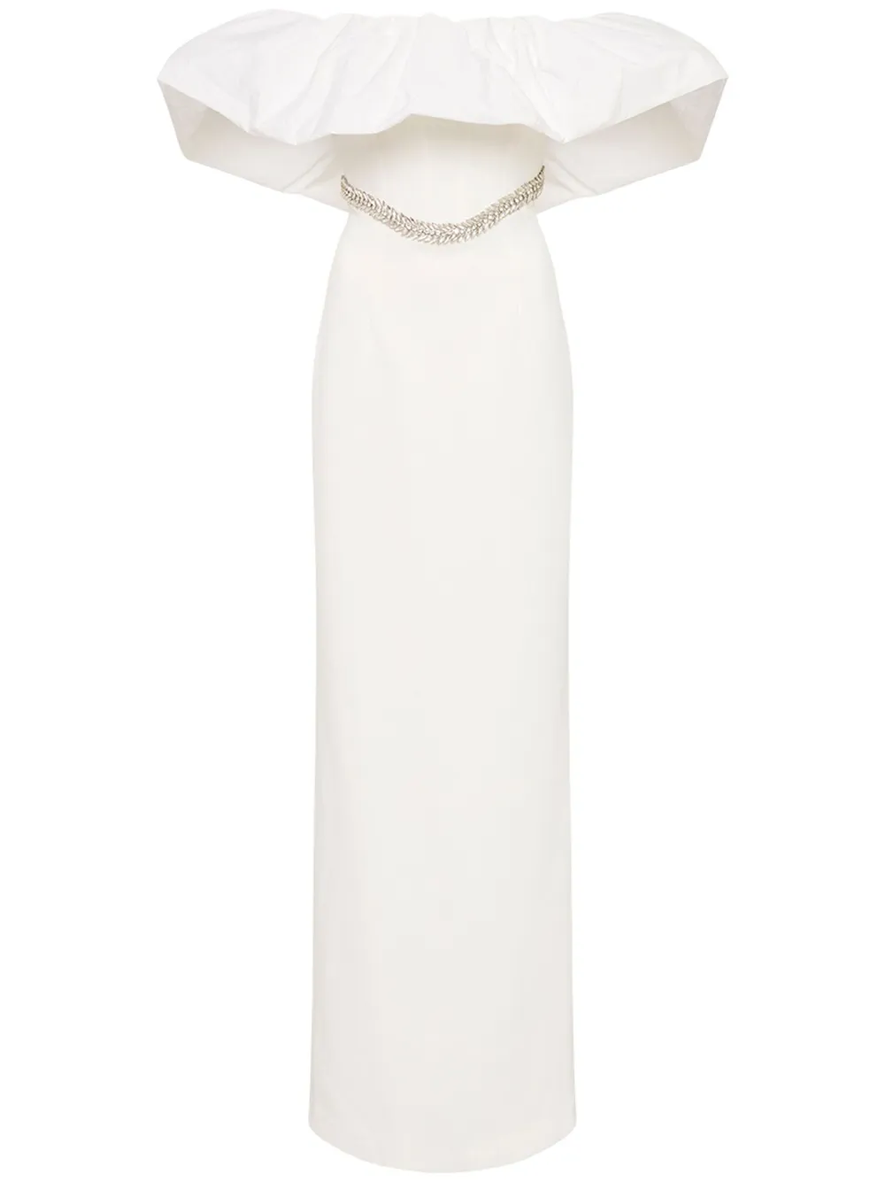 Rebecca Vallance Alpine Ruffle-detail Gown In White