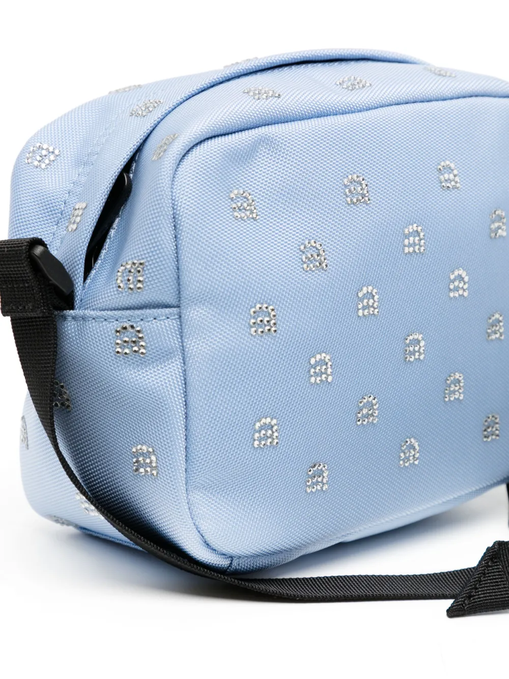 Shop Alexander Wang Wangsport Crystal-embellished Camera Bag In Blue