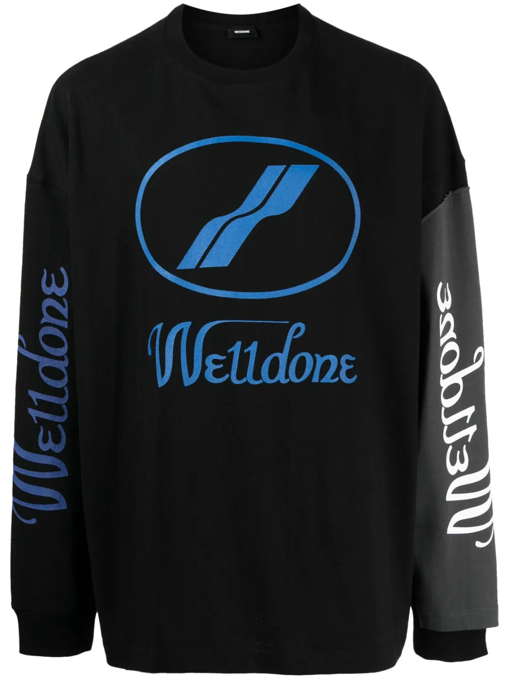 We11 Done Logo-print Cotton Sweatshirt In Black