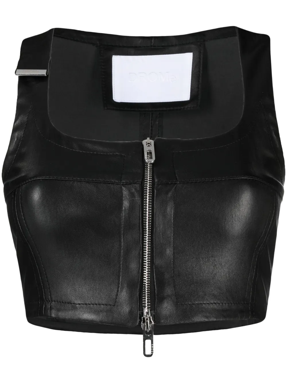 Drome leather cropped top