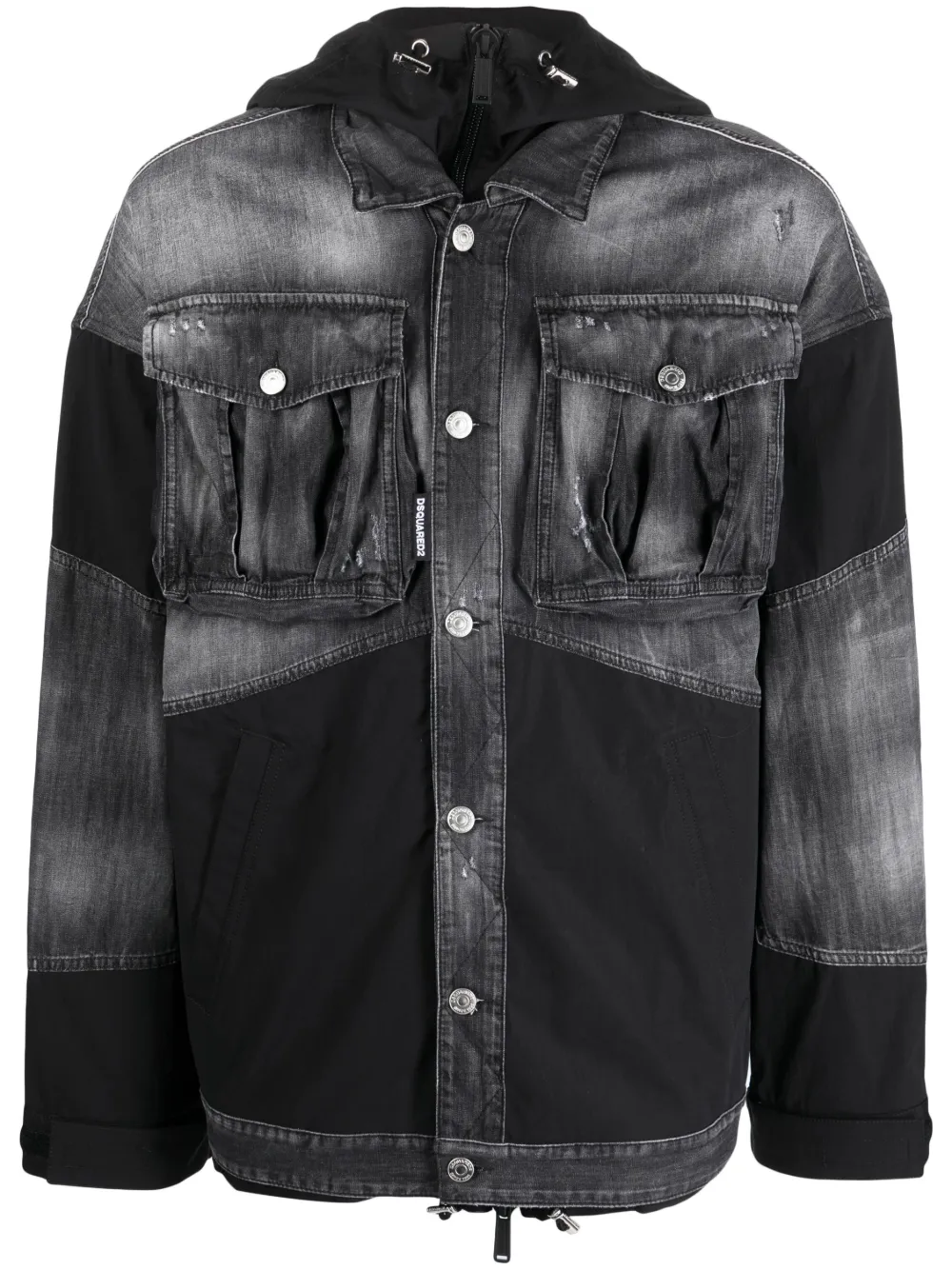 Dsquared2 hooded denim jacket - Black