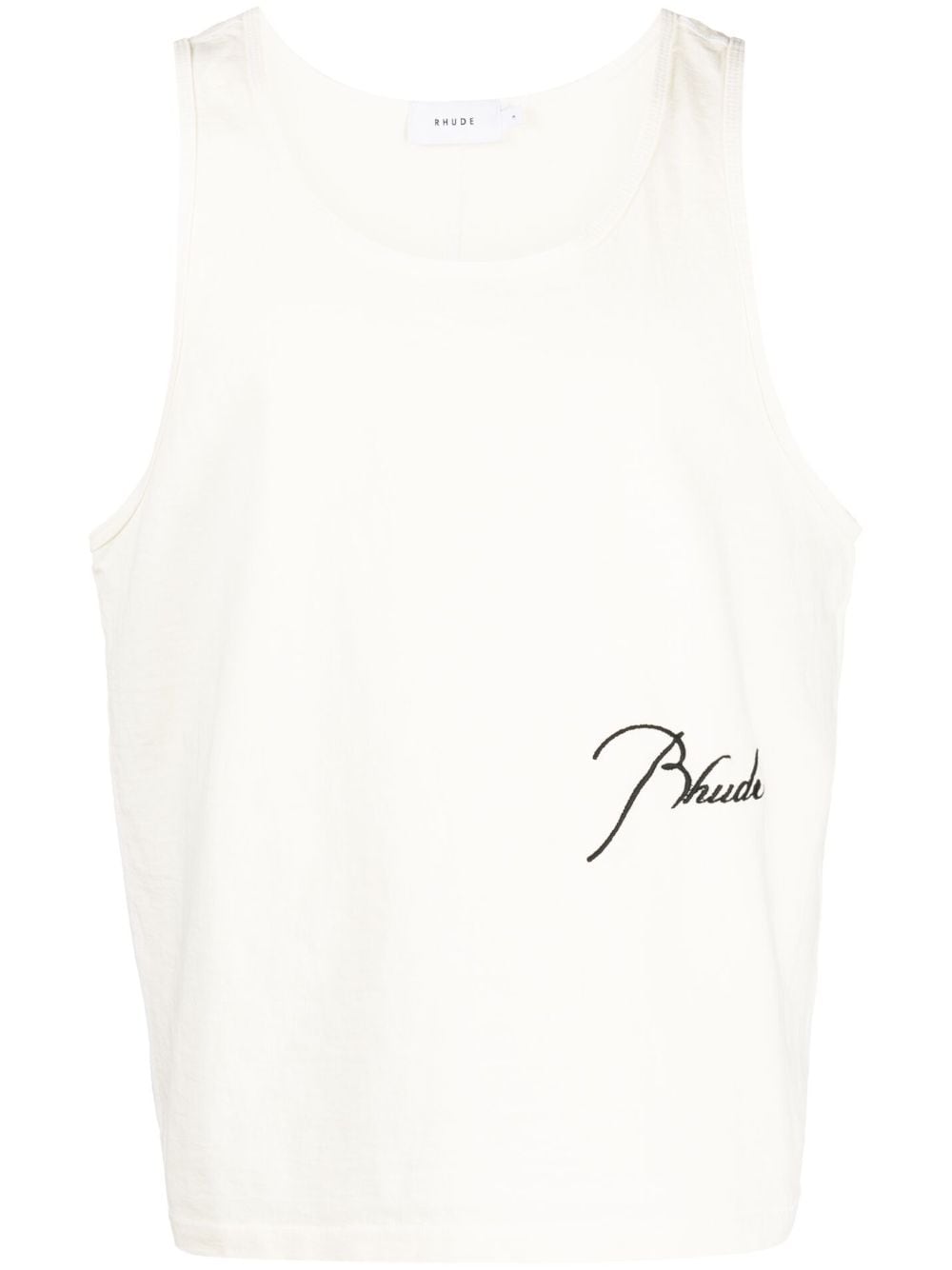 Rhude logo-embroidered tank top - Neutrals