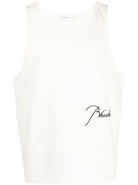 RHUDE logo-embroidered tank top