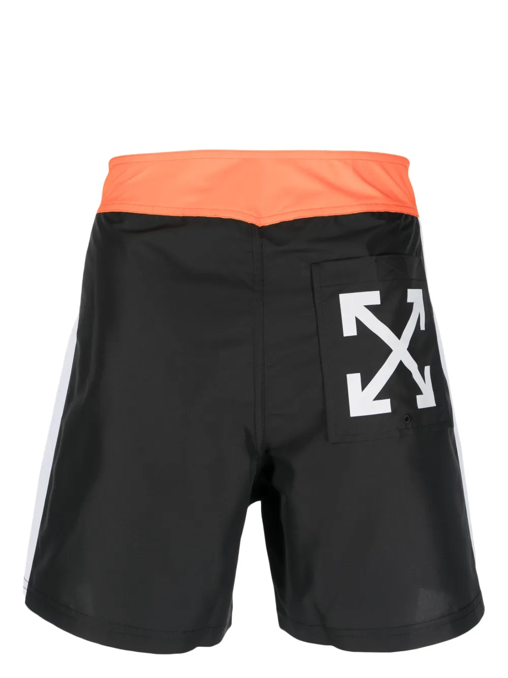 Shop Off-white Arrows Print Swim Shorts In Black