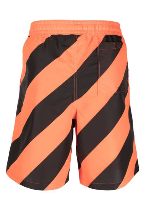 Diag Surfer striped swim shorts